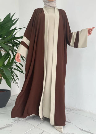 Eid Muslim Dress & Abayas for Women 2 Piece Set Musulman Ensembles Morocco Ramadan Caftan Abaya Kaftan Dubai Arab Long Robe 2024