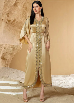 Eid Muslim Dress For Women Ramadan Jalabiya Lace Diamond Party Dresses Abaya Long Robe Morocco Dubai Kaftan Vestidos Largos 2026
