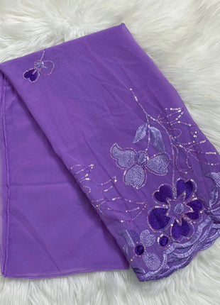 New Muslim Ramadan Scarf  Femme Musulman Foulard Hijabs For Woman African Islam Dubai Chiffon Sequins Embroidery Scarf Shawl