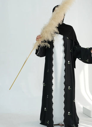 Eid Muslim Abaya for Women Embroidery Cardigan Dresses Abayas Ramadan Morocco Dubai Jalabiya Kaftan Vestidos Arab Long Robe 2025