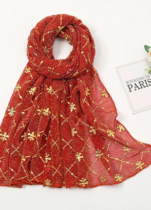 Muslim Chiffon Hijab Scarf Women Long Sequin Fabric Head Wrap For Women Hijabs Scarves Ladies Muslim Veil Jersey Hijabs