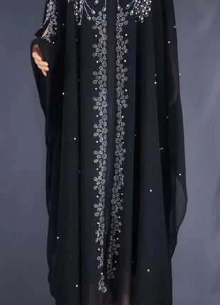 Fashion Casual Muslim Dresses Kaftan Large Size Abayas for Women Dubai Hooded Long Dress Loose Batwing Sleeve Islamic Clothing