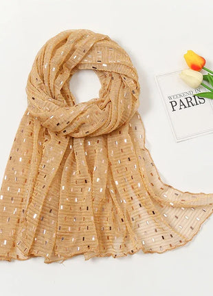Glitter Shimmer Muslim Hijabs Fashion Solid Bubble Chiffon Scarf High Quality Shawl Scarves Silver Crinkle Woman Headscarf