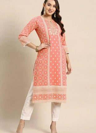 Muslim Peacock Kurtta Women Casual Fashion Dress National style Straight Tube Casual Ethnic Flower Abaya Abito Donna Musulmana
