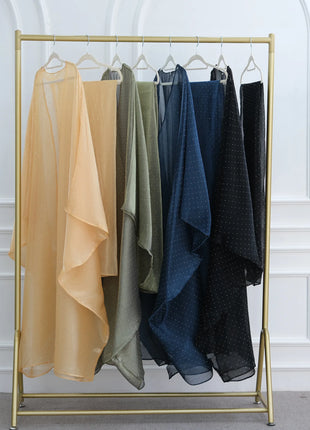 Middle Eastern Islamic Three-Piece Clothing for Women Ramadan Muslim Modest Abaya Dress with Hijab 2025 New Turkey Kaftan Robe