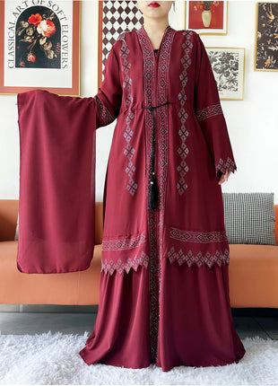 Laxury Design New Women Elegant Dress Chiffon Open Abaya Muslim Women Dress Islamic Clothing Cardigan Abaya Women Muslim Dress