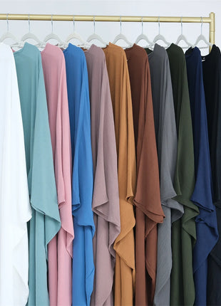Ramadan Eid Soft Crepe Khimar Batwing Abaya Dubai Islam Muslim Modest African Dresses For Women Kaftan Kebaya Robe Femme Musulma