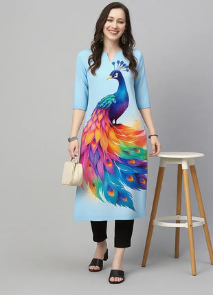 Muslim Kurt Casual Fashion Dress Long Sleeved Straight Tube Casual Ethnic Peacock Abaya Women Muslim Dress Peacock Sleeve Abaya