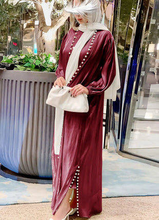 Muslim Dress 2 Piece Set Abayas Women Autumn Elegant Party Arab Morocco Hijab Abaya Dubai Turkey Islam Kaftan Musulmane Vestidos