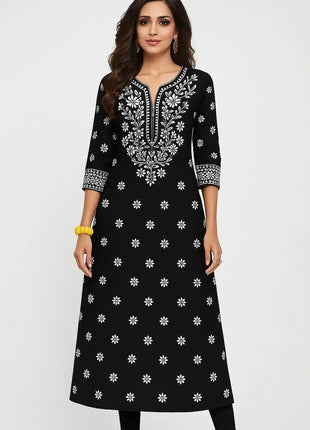 National style Muslim Women Kurt Casual Dress Long Sleeve Straight Casual Ethnic Flower Mandarin 3D Design Suitable Caftan Femme