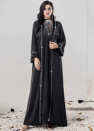 Eid Dress for Women Abaya 2 Piece Set Diamond Party Long Dresses Muslim Caftan Robe Jalabiya Ramadan Dubai Kaftan Vestido Largos