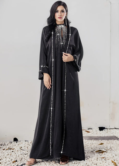 Eid Dress for Women Abaya 2 Piece Set Diamond Party Long Dresses Muslim Caftan Robe Jalabiya Ramadan Dubai Kaftan Vestido Largos
