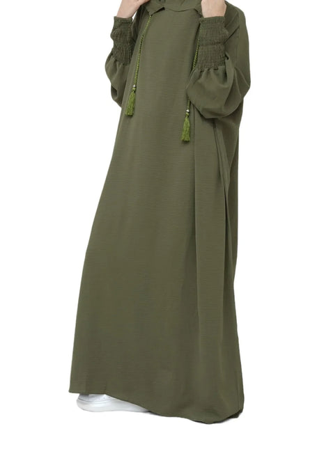 2024 Clothes for Muslim Women Fashion Summer Autumn Muslim Long Sleeve Solid Color Long Abaya Hijab Dress Kaftan Abaya Dubai