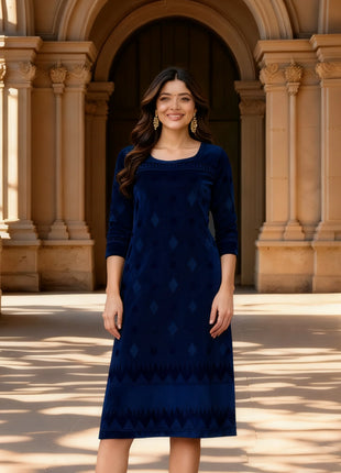 Muslim Peacock Kurtta Women Casual Fashion Dress National style Straight Tube Casual Ethnic Abito Donna Musulmana Turkish Abaya