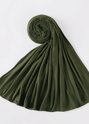 Muslim Plain Cotton Jersey Hijab Scarf Solid Color With Good Stitch Stretchy Soft Turban Head Wraps Shawl Foulard Femme