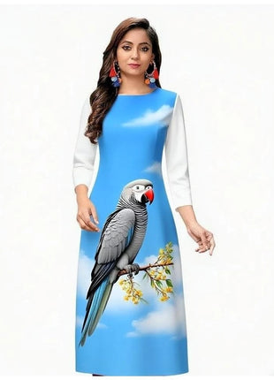Muslim Kurtta Women's Fashionable Comfortable Kurt Dress 2026 Straight Tube Slit hem Casual Ethnic Middle Eastern Arabic Dress