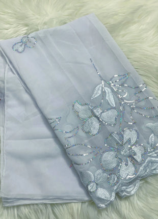 New Muslim Ramadan Scarf  Femme Musulman Foulard Hijabs For Woman African Islam Dubai Chiffon Sequins Embroidery Scarf Shawl