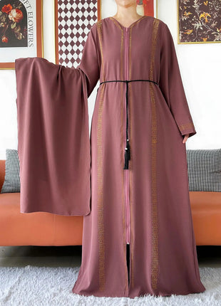 New Elegant Women Abaya Long Sleeve Chiffon Loose Open Abaya Muslim Islamic Clothing Cardigan Style Muslim Fashion Dresses