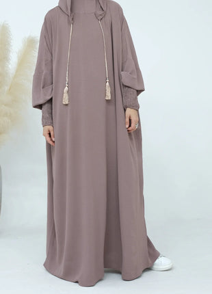 2024 Clothes for Muslim Women Fashion Summer Autumn Muslim Long Sleeve Solid Color Long Abaya Hijab Dress Kaftan Abaya Dubai
