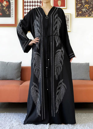 New Middle East Africa Elegant Women Cardigan Chiffon Loose Open Zippier Abaya Muslim Islamic Clothing Cardigan Style Loose Size