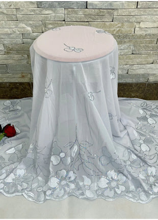 New Muslim Ramadan Scarf  Femme Musulman Foulard Hijabs For Woman African Islam Dubai Chiffon Sequins Embroidery Scarf Shawl