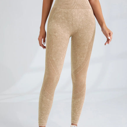 Women Seamless Gym High Waist Yoga Pants Hip Lifting Outdoor Sports Tight Waist Letter Sand Washed Pants Exercise Yoga Leggings