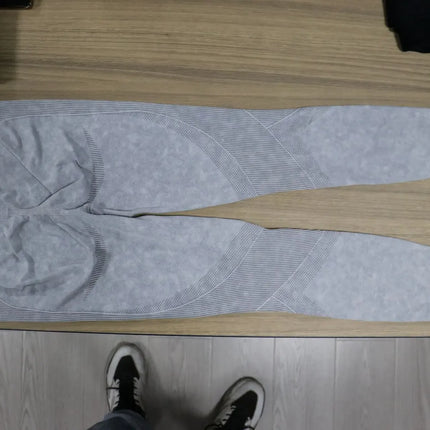 Women Seamless Gym High Waist Yoga Pants Hip Lifting Outdoor Sports Tight Waist Letter Sand Washed Pants Exercise Yoga Leggings