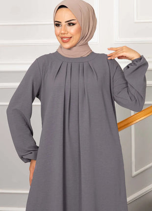 Women Eid Muslim Dress Ramadan Morocco Pleated Party Dresses Dubai Kaftan Islam Vestidos Arab Long Robe Solid Abaya Modest