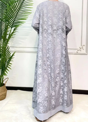 Ramadan Eid Prayer Lace Abaya 2 Piece Set Inner Dress Women Flare Sleeve Long Abayas Kaftan Djellaba Dubai Party Vestidos 2026