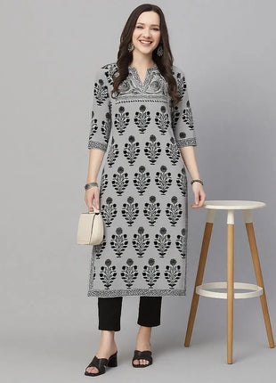 Muslim Women's Kurtta Casual Fashion Dress Straight Tube Casual Ethnic Flower Mandarin National Style Regular Women Dress Abaya