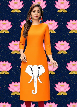 Muslim Dress Kurt Womens Fashionable Elegant National style Straight Tube Casual Slit hem Elephant Pattern Abito Donna Musulmana