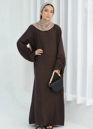 Eid Islamic Modest Dress for Women Abaya Lace-up Sleeve Morocco Casual Ramadan Vestidos Prayer Kaftan Dubai Muslim Long Robe