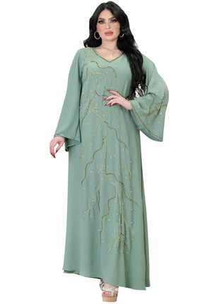 Caftan Eid Elegant Muslim Women Dress Ramadan Party Dubai Abaya Turkey Islam Long Evening Dresses Musulmane Elegant Vestidos