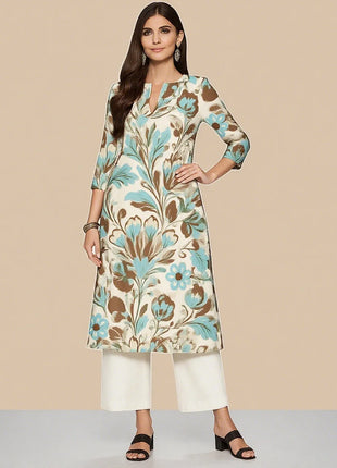 Muslim Dress Kurt Women's Fashionable And Elegant Long Sleeved Straight Tube Casual Flowers Pattern Robe Traditionnelle Arabe