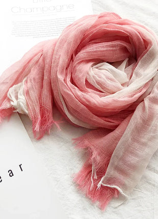 Thin Scarf Shawl New Cotton and Linen Women's Solid Color Sunscreen Muslim Headband Israel Saudi Arabia Japanese South Korea