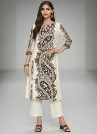 Muslim Dress Kurt Women's Fashionable And Elegant Long Sleeved Straight Tube Casual Flowers Pattern Robe Traditionnelle Arabe