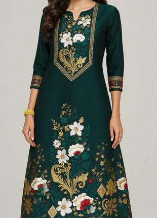 2026 Dress Kurt Women's Fashionable And Elegant Long Sleeved Straight Tube Casual Modest Dress Dubai Moroccan Kaftan