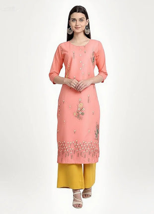 Muslim Women Kurtta Casual Dress Middle Eastern Straight Casual Ethnic Slit hem Mandarin National Style Caftan Marocain Femme