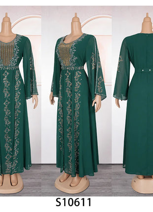 2025 Abayas For Women Dubai Luxury African Muslim Fashion Dress Caftan Marocain Evening Party Dresses Boubou Robe Djellaba Femme