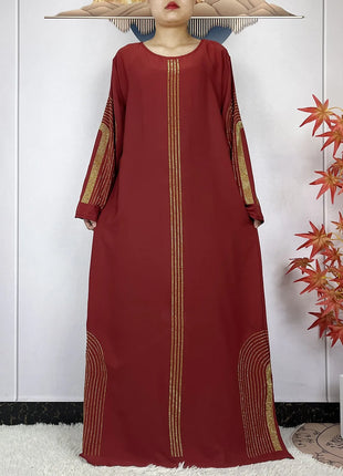 2024 New Muslim Chiffon Abayas For Women Robe Caftan Dubai Islam Clothing African Abaya Long Sleeved Fashion Dress With Turban