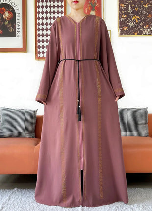 New Elegant Women Abaya Long Sleeve Chiffon Loose Open Abaya Muslim Islamic Clothing Cardigan Style Muslim Fashion Dresses