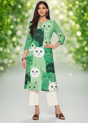 Muslim Dress Kurt Women Fashionable Elegant Straight Tube Casual Flowers Color Elephant Pattern Tenue De Priere Femme Musulmane