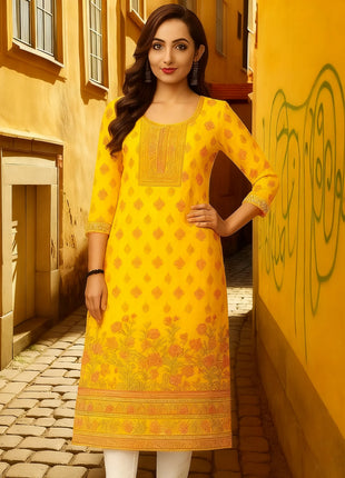Muslim Women Kurt Casual Dress Slit hem Straight Casual Ethnic Peacock Mandarin Flowers Abito Donna Musulmana Muslim Kurtta