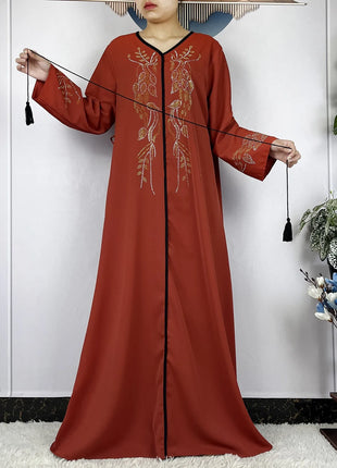 New African Abayas For Women Long Sleeved Chiffon Loose Femme Elegant Robe Dubai Islam Fashion Party Evening Dresses With Scarf