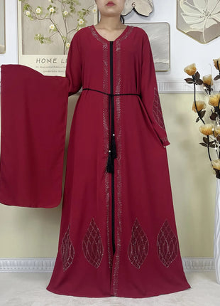 2025New Dubai Women Elegant Party Dress Chiffon Open Abaya Women Dress Islamic Clothing Casual Cardigan Abaya Women Muslim Dress