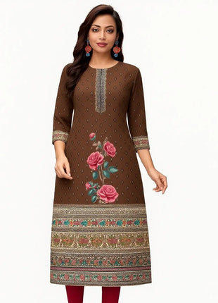 Muslim Dress Kurt Women's Fashionable Elegant Straight Tube Casual Peacock National Style Pattern Noble Skirt Muslim Slit hem