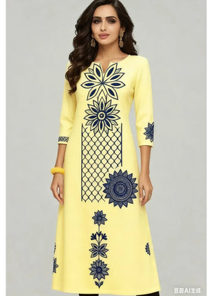 National style Women's Kurt Casual Fashion Dress Long Sleeved Straight Tube Casual Ethnic Flower Muslim Kaftan Dresses Morocco