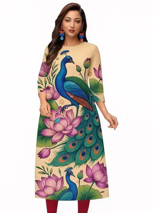 Muslim Dress Kurt Women's Fashionable Elegant Straight Tube Casual Peacock National Style Abito Donna Musulmana