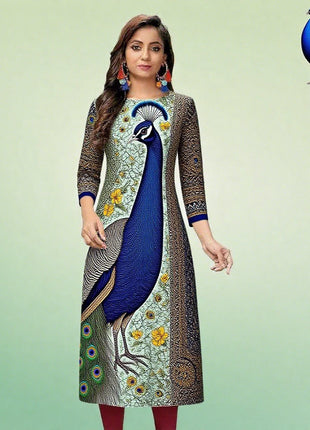 Muslim Women's Casual Fashionable Comfortable Straight Tube Casual Ethnic Peacock National style Marokkanische Kleider Kaftan
