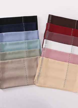 Hot Diamond Pearl Chiffon Hijabs for Women Muslim Fashion Long Shawl Head Wrap for Women Turbans for Women Ramadan Turban Femme